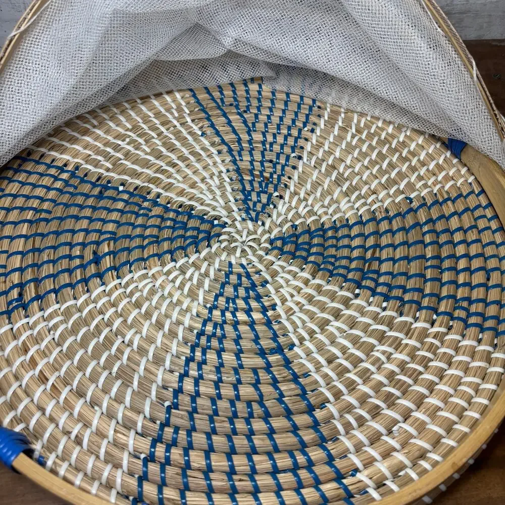 Woven Seagrass Food Tent Basket Tray